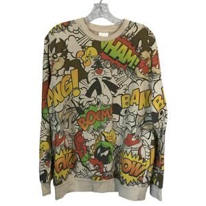 Looney Tunes Shirt Large Mens Sylvester Bugs Bunny The Martian Tazmanian Devil L